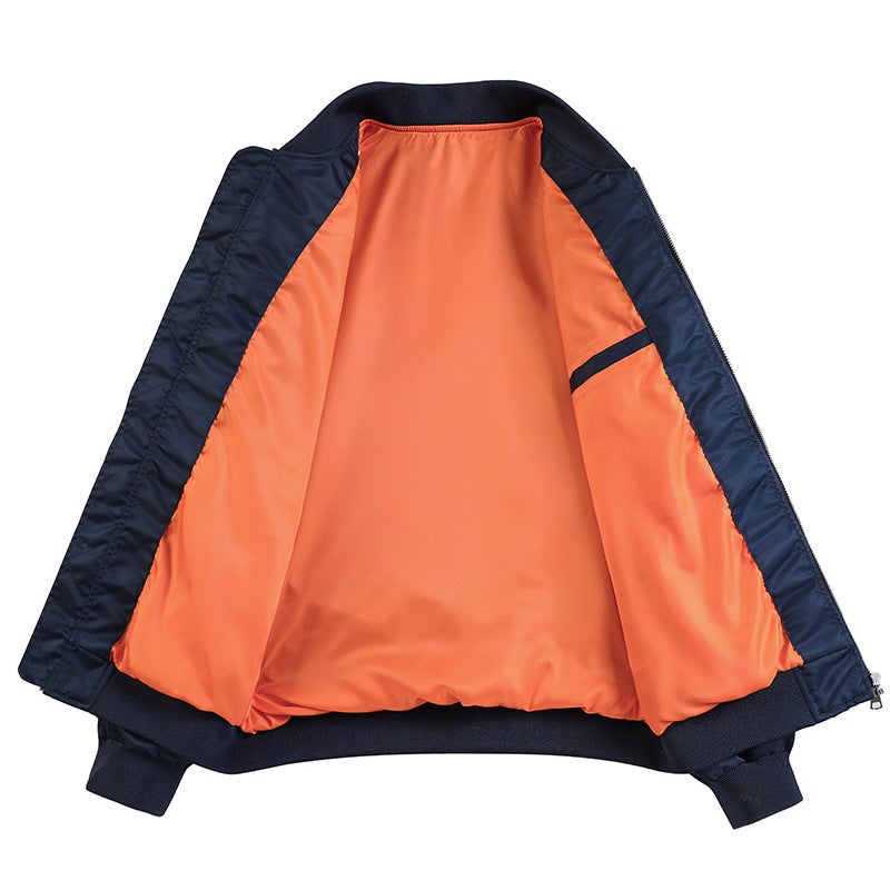 Men's Lightweight Flight Bomber Jacket with Water-Repellent Shell and Contrast Lining Mune Fashion