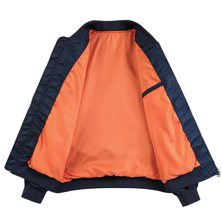 Men's Lightweight Flight Bomber Jacket with Water-Repellent Shell and Contrast Lining Mune Fashion