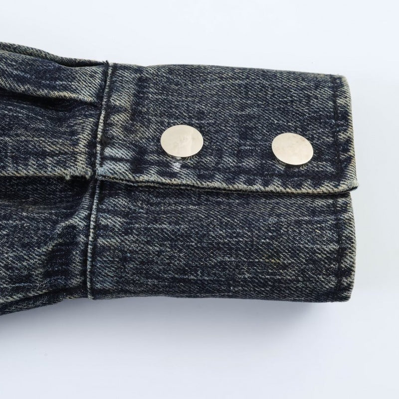 Women oversized cropped jeans jacket with wide collar Mune Fashion