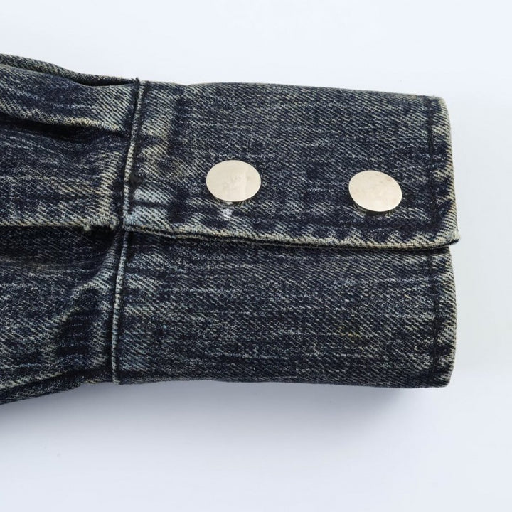 Women oversized cropped jeans jacket with wide collar Mune Fashion