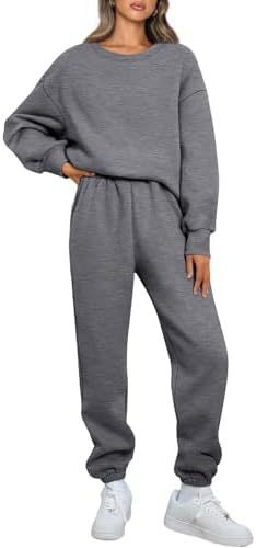 Women's Nano Relaxed Loungewear Set with Oversized Round Neck Sweatshirt and Tailored High Waist Jogging Pants made of French Terry Mune Fashion