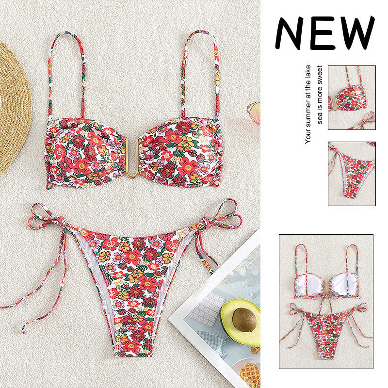 Women's Floral Push-Up Bikini with Adjustable Straps Mune Fashion