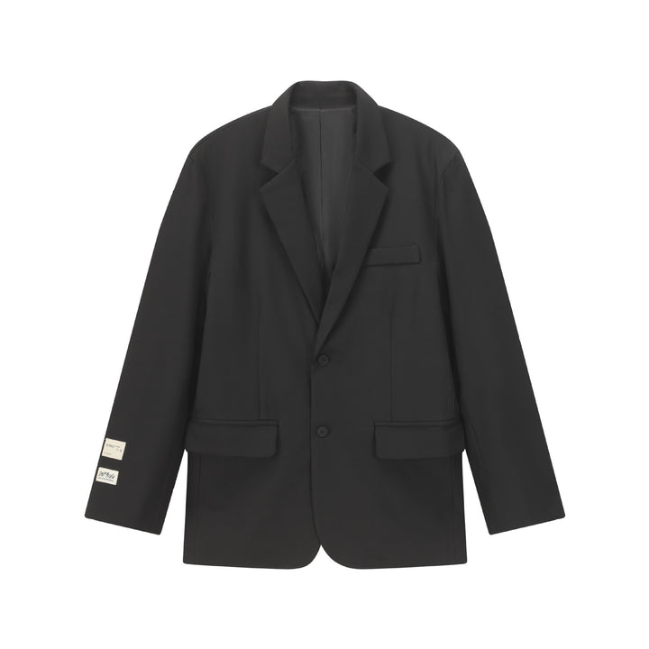 Women Oversized Blazer with Lapel Collar, Two-Button Placket and Flap Pockets Mune Fashion