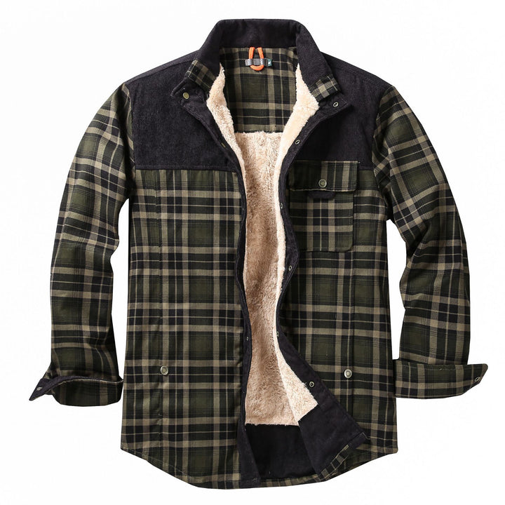 Men's Casual Flannel Jacket with Teddy Lining Mune Fashion