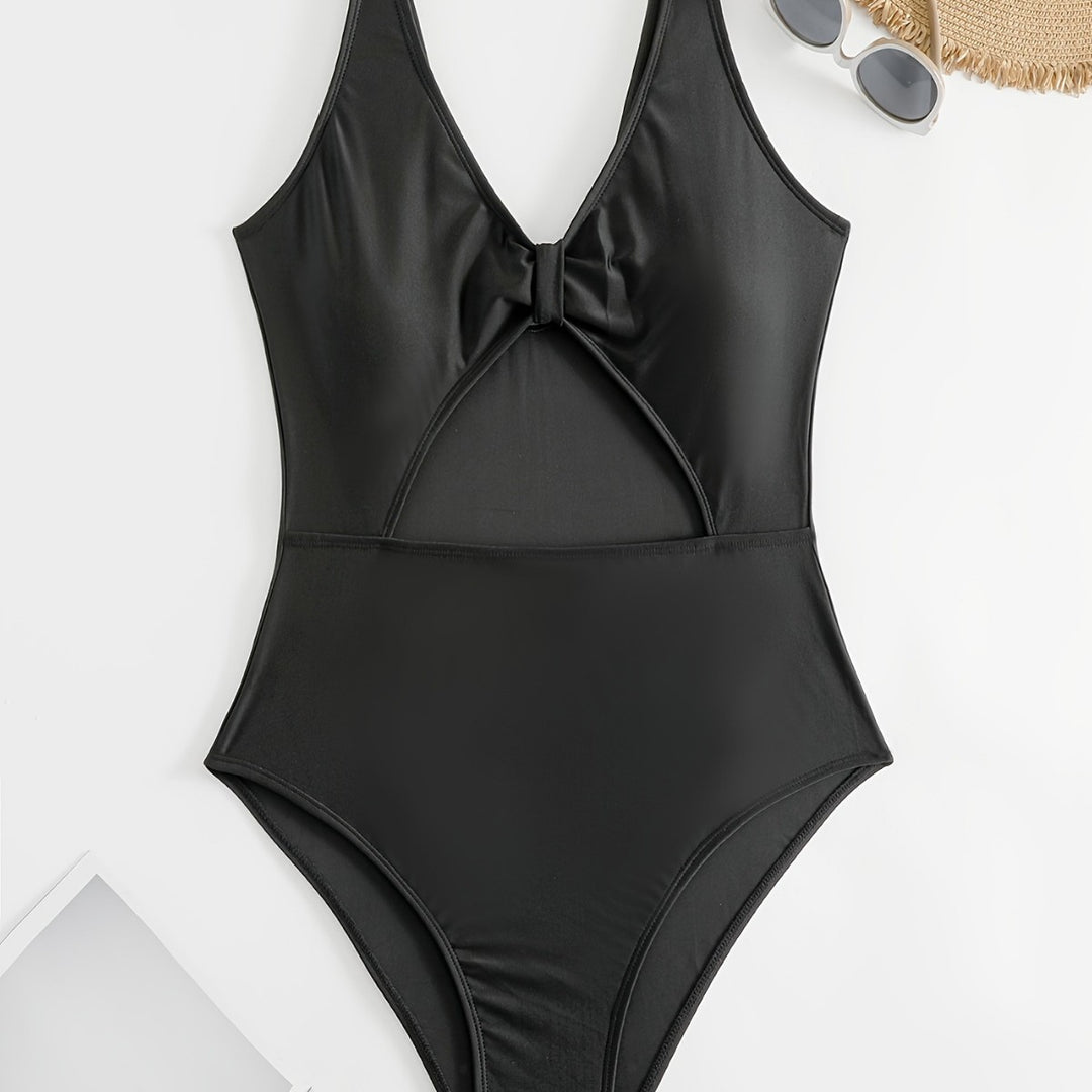 Ladies One-Piece Swimsuit with Fashionable Cut-Out Design Mune Fashion