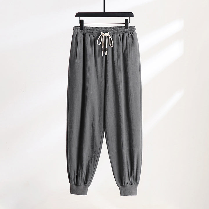 Men's Lightweight Cotton Jogging Pants with Drawstring, Elastic Cuff and Practical Pockets Mune Fashion