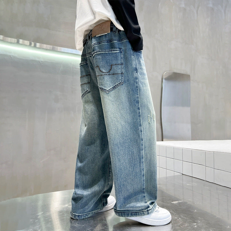 Unisex loose Denim pants with casual fit Mune Fashion