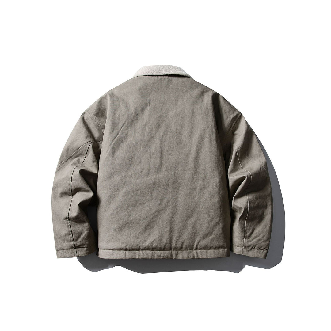 Unisex Short Canvas Field Blouson with Teddy Collar and Two-Way Zipper Mune Fashion