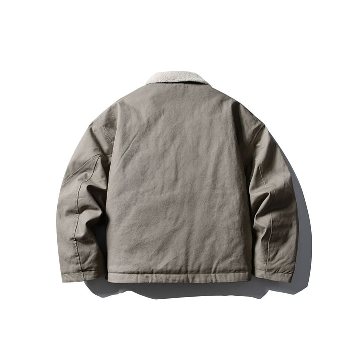Unisex Short Canvas Field Blouson with Teddy Collar and Two-Way Zipper Mune Fashion