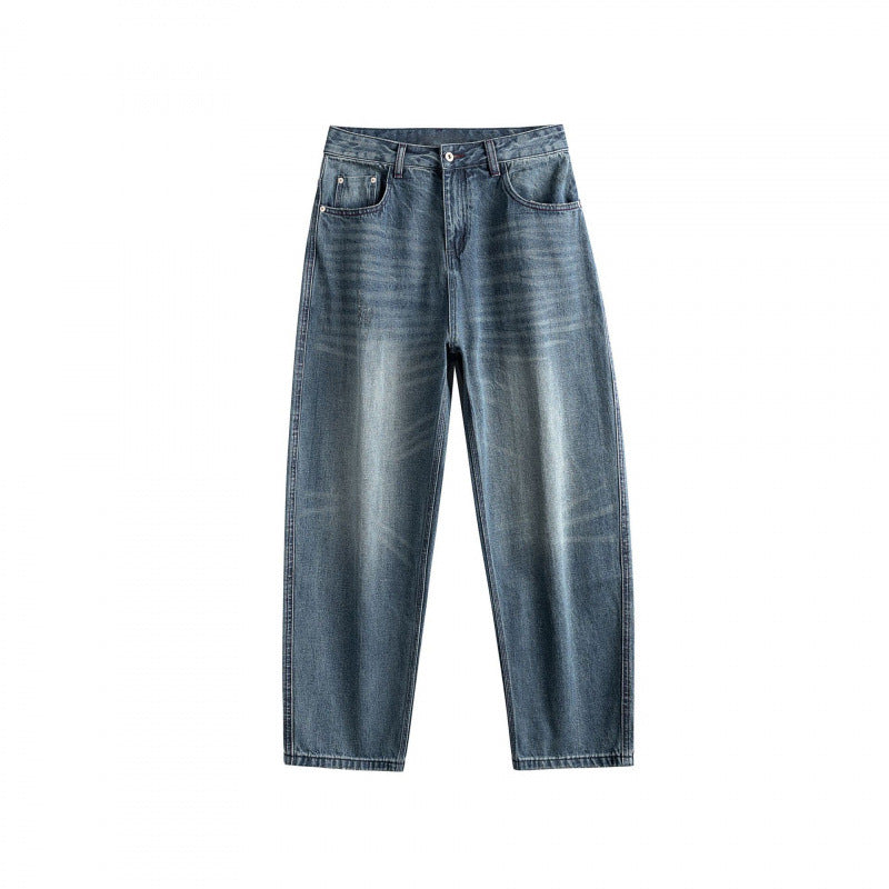Men's relaxed fit jeans with high waist and used fade Mune Fashion