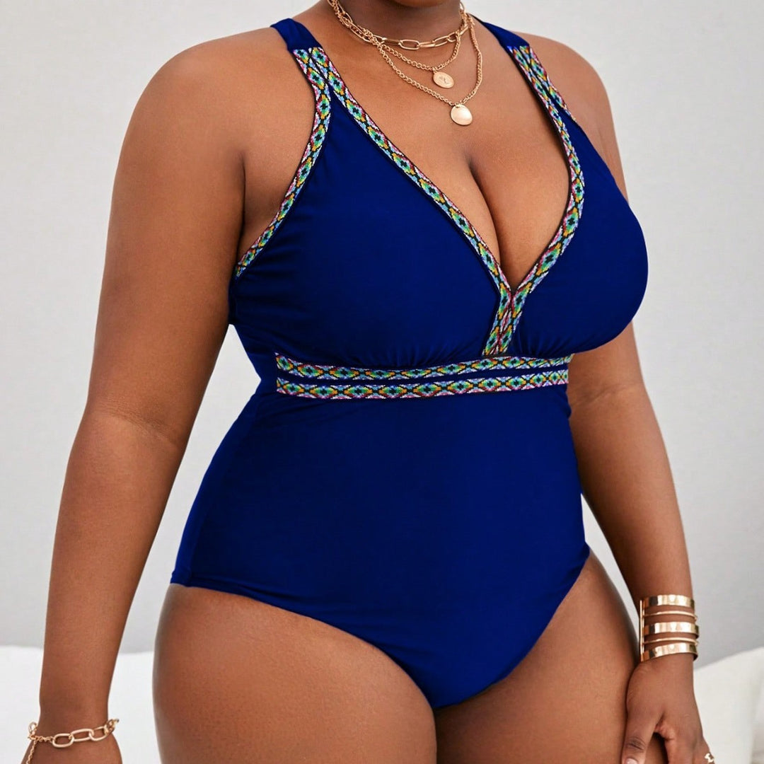 Women’s swimsuit with geometric embroidery Mune Fashion