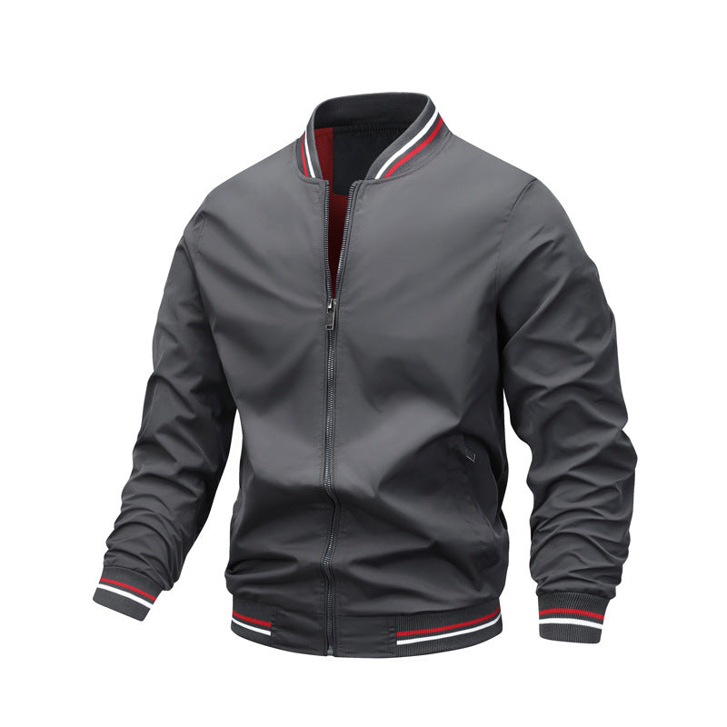 Men's lightweight bomber jacket with sporty ribbed collar and water-repellent outer material Mune Fashion