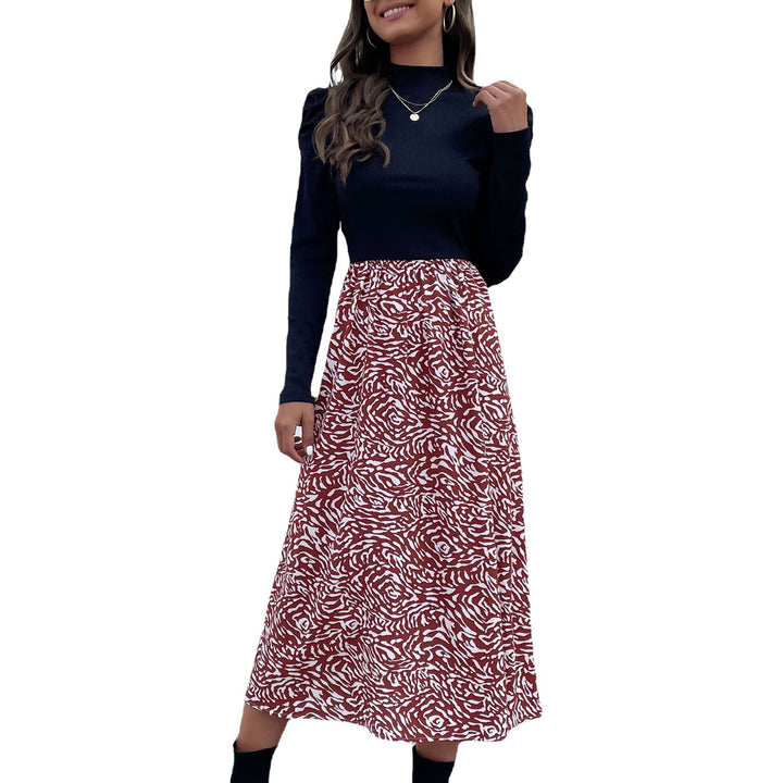 Women Elegant and Playful Maxi Skirt with Floral Pattern Mune Fashion