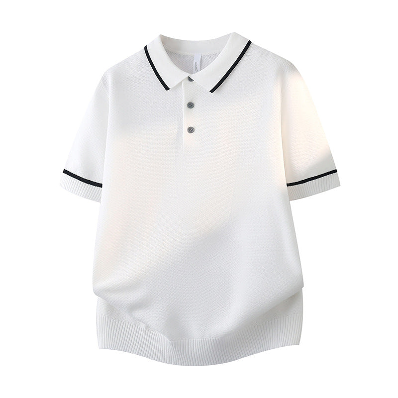 Men's Elegant Polo Shirt with Contrasting Accents Mune Fashion