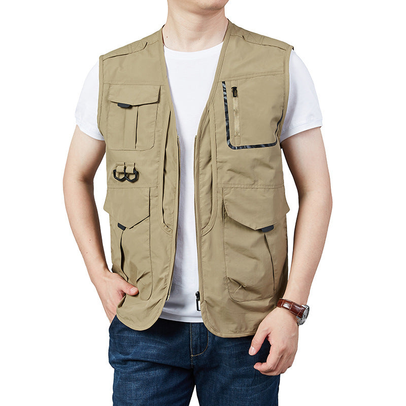 Men's Photography and Outdoor Utility Vest with Multifunctional Pockets and D-Ring Attachments Mune Fashion