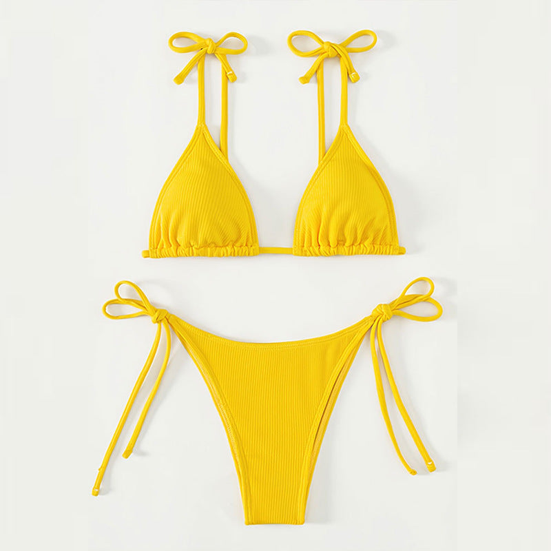 Ladies triangle bikini with sophisticated strap bows Mune Fashion