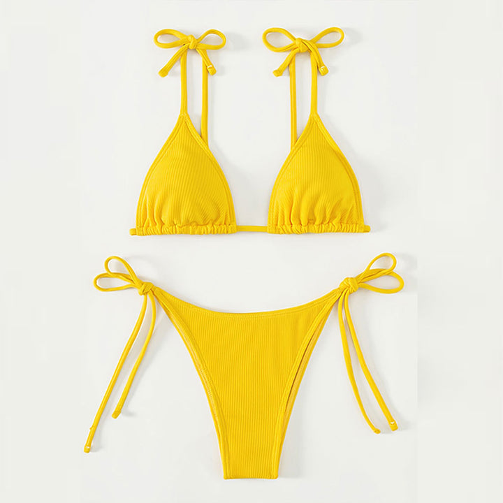Ladies triangle bikini with sophisticated strap bows Mune Fashion