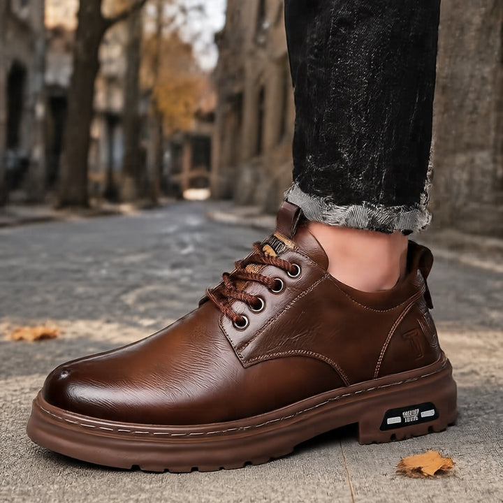 Men's Robust and Elegant Leather Lace-Up Shoes Mune Fashion