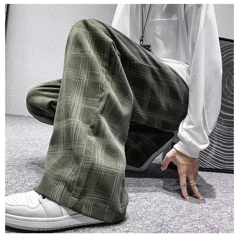 Women Loose Fit Checked Pants Mune Fashion