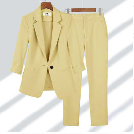 Women's Two-Piece Business Suit Set with Tailored Blazer and Slim Pants Mune Fashion