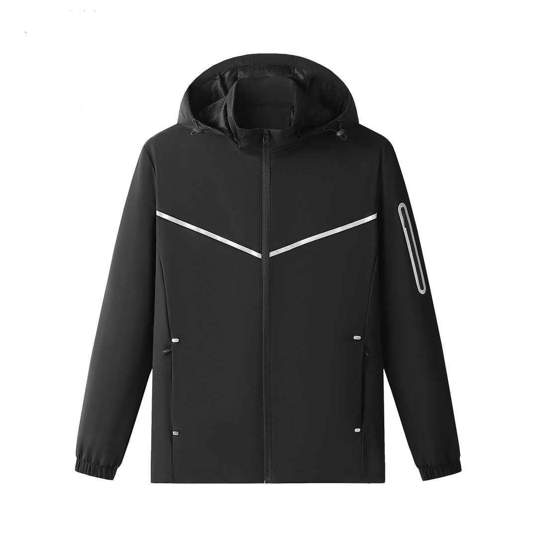 Men's Lightweight Breathable Softshell Tracksuit with Hooded Jacket & Tapered Training Pants Mune Fashion