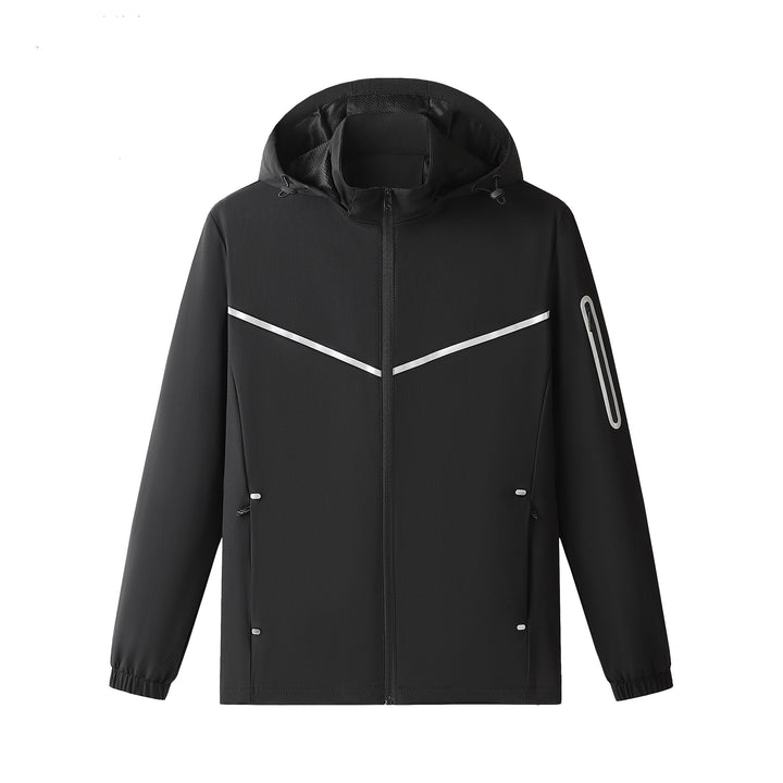 Men's Lightweight Breathable Softshell Tracksuit with Hooded Jacket & Tapered Training Pants Mune Fashion