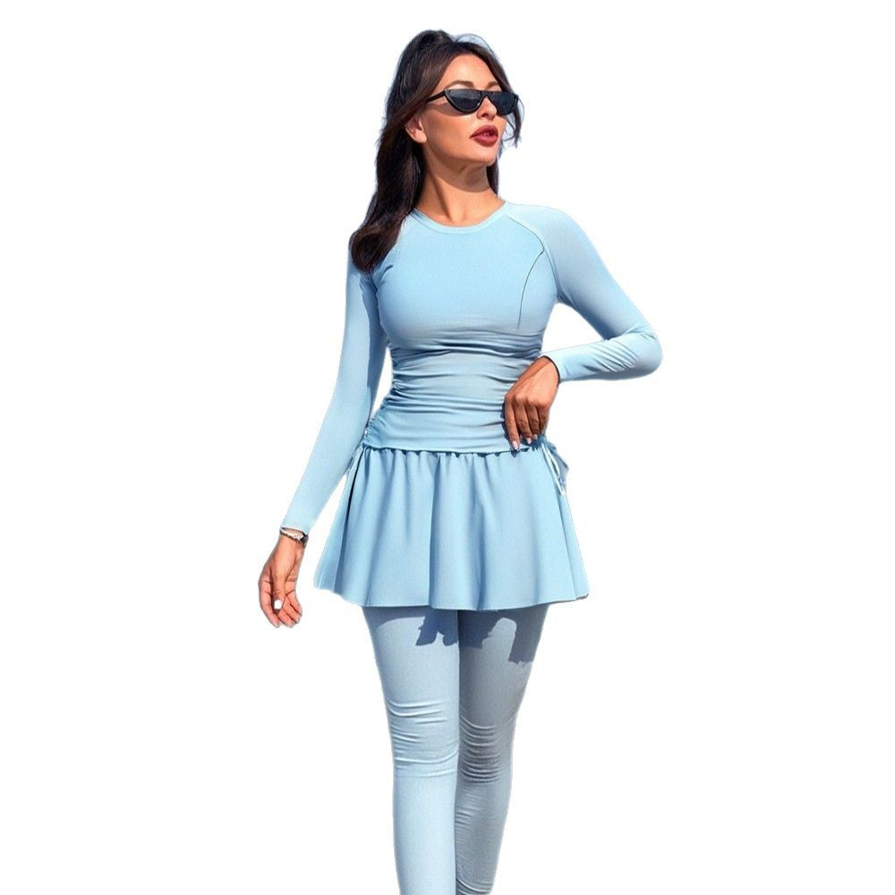 Women's UV Protection Sport Swimsuit with Asymmetrical Skirt Mune Fashion