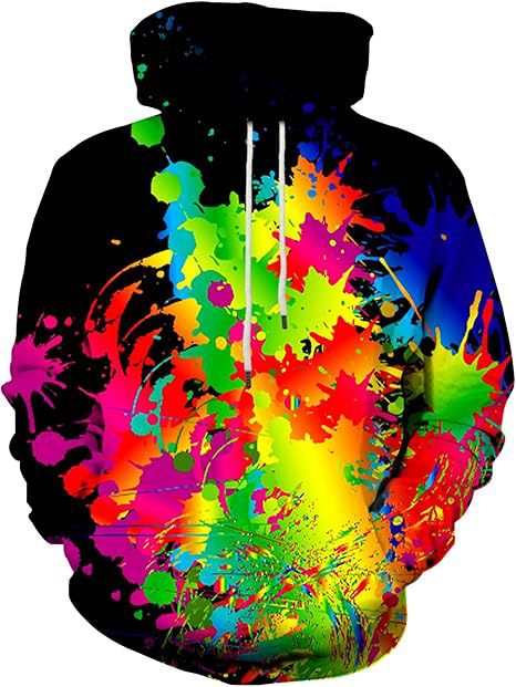 Women's Colorful Hoodie with Creative Splash Designs Mune Fashion