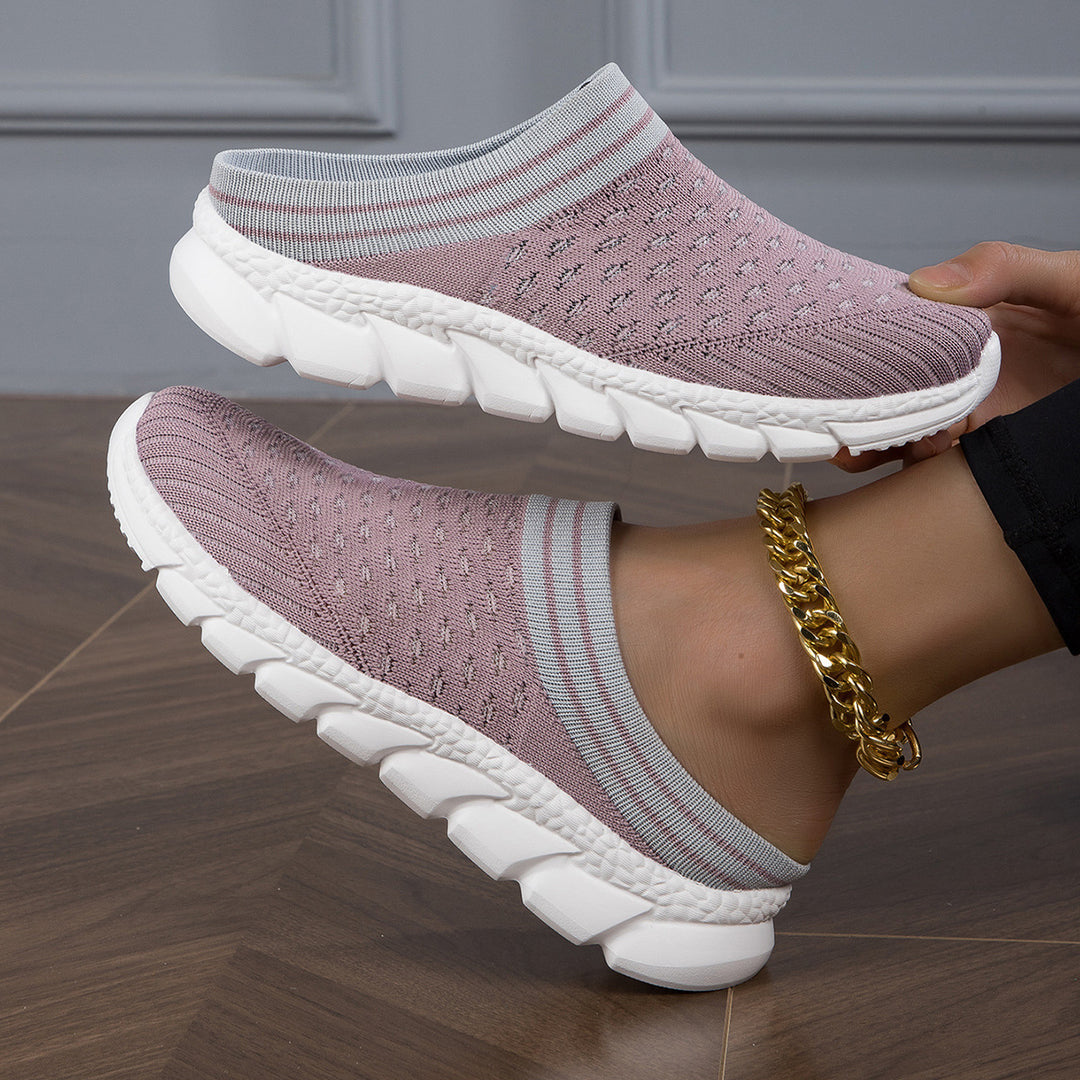 Women's nano sock-like comfort slippers with point-elastic knitted upper, segmented cushioning sole, and soft comfort insole Mune Fashion