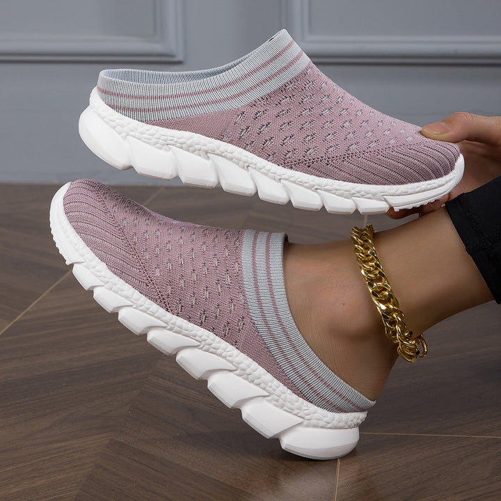 Women's nano sock-like comfort slippers with point-elastic knitted upper, segmented cushioning sole, and soft comfort insole Mune Fashion