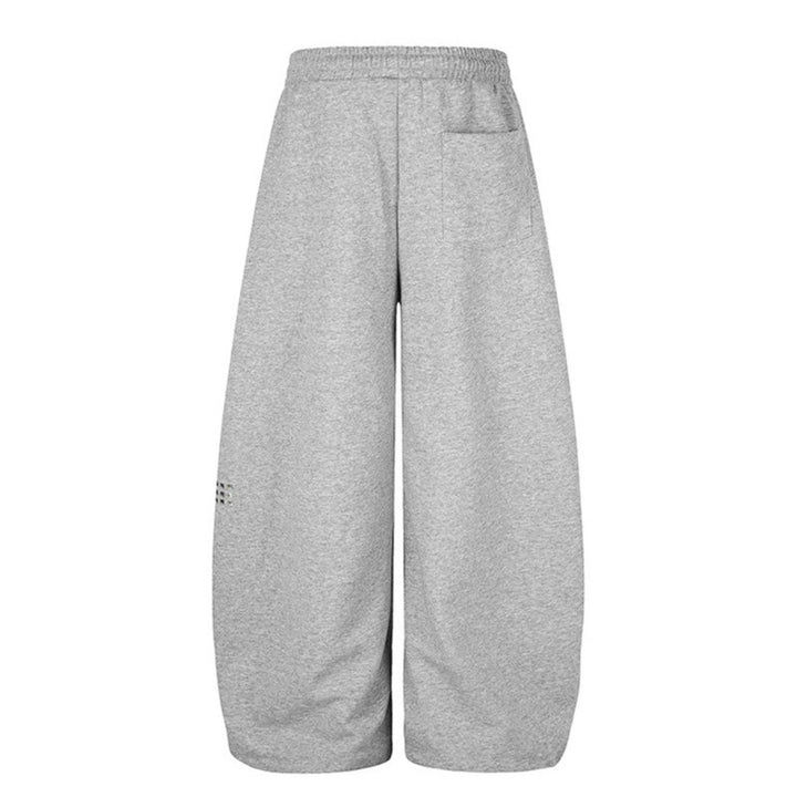 Women's Palazzo Sweatpants in Culotte Style with High Waist, Drawstring, Text Print and Rhinestone Trim Mune Fashion