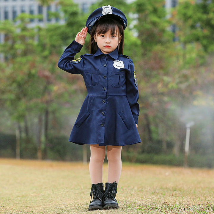 Girl Police Costume with Skirt and Shirt Mune Fashion