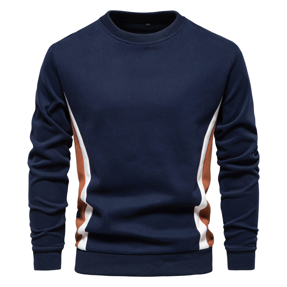 Men's round neck sweatshirt made of cotton blend with contrasting side piping and slim silhouette Mune Fashion