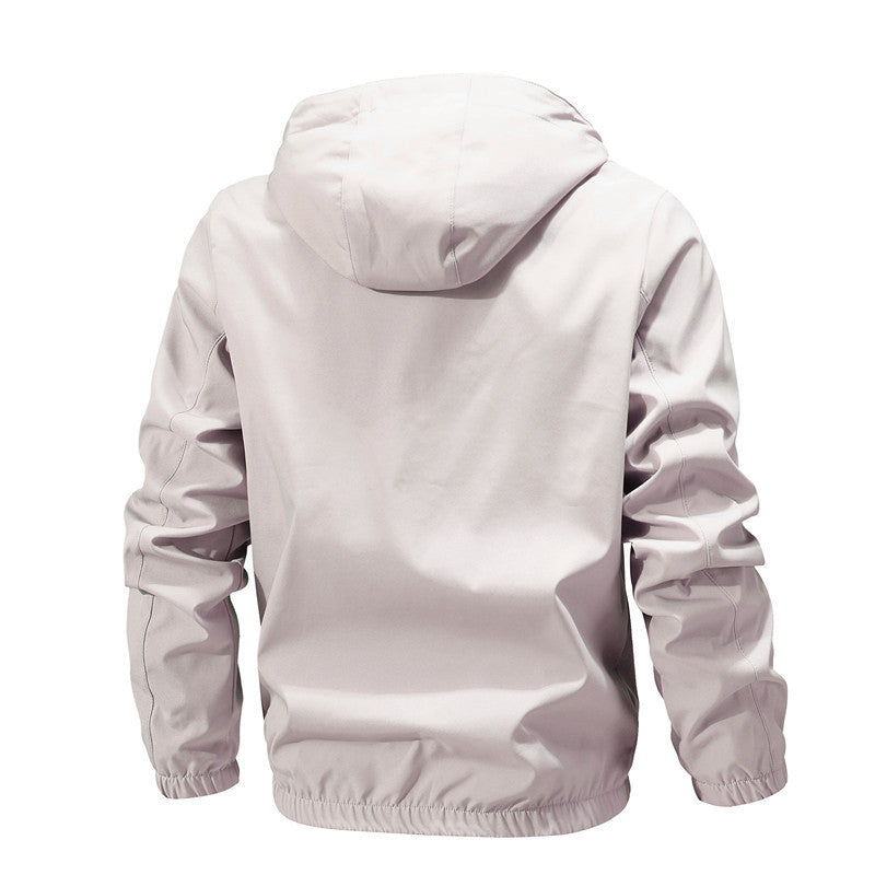 Men's Lightweight Outdoor Softshell Jacket with Hood, Water Repellent Membrane and Zipper Pockets Mune Fashion