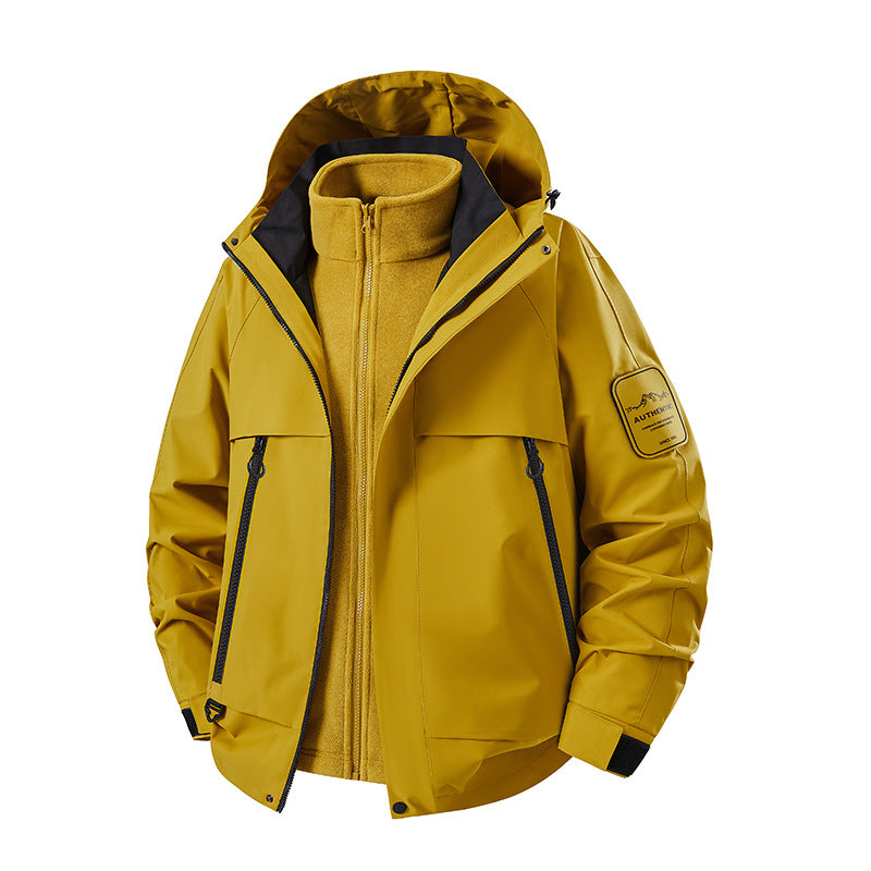 Men's multifunctional waterproof softshell rain jacket with removable fleece inner jacket Mune Fashion