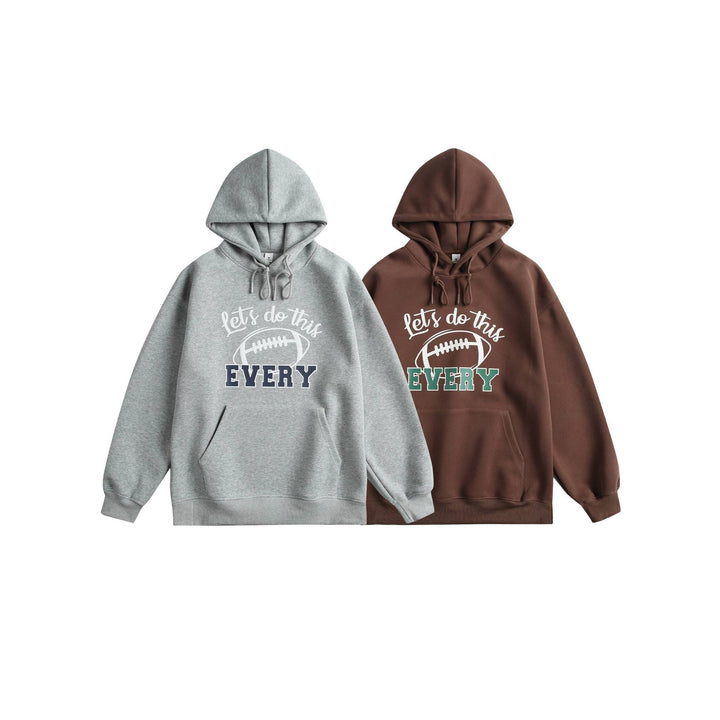Unisex hooded sweatshirt with college print, kangaroo pocket and relaxed fit Mune Fashion