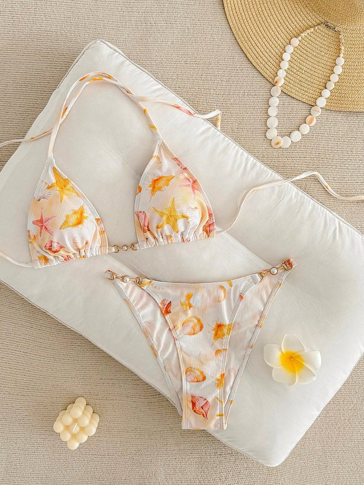 Women's triangle bikini with maritime patterns Mune Fashion