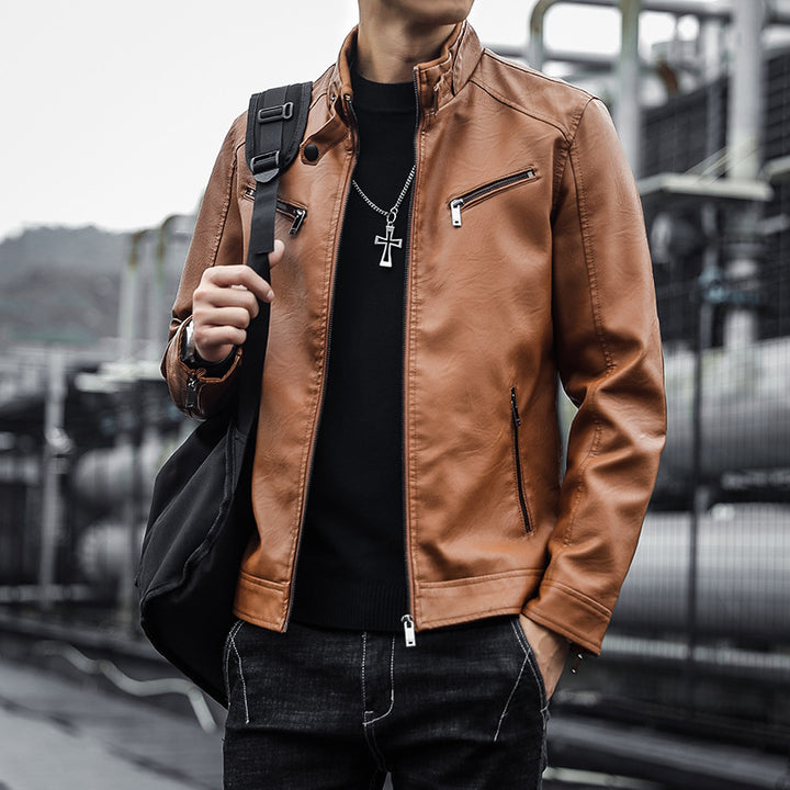 Men Stylish Faux Leather Jacket Mune Fashion