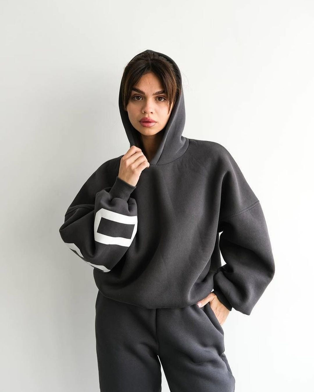 Women's Oversized Hoodie with large block print Mune Fashion