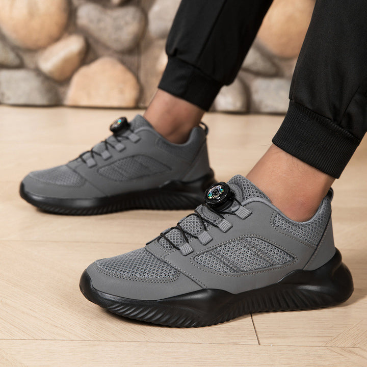 Men's sporty mesh surface sneakers with rotary closure lacing system and shock-absorbing lightweight sole Mune Fashion