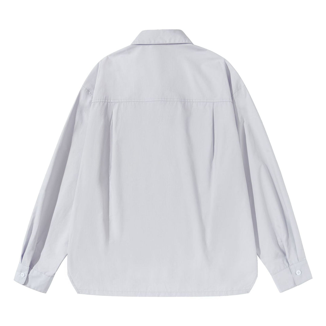 Women's Oversize Boxy Shirt Blouse made of lightweight cotton blend with chest pocket Mune Fashion