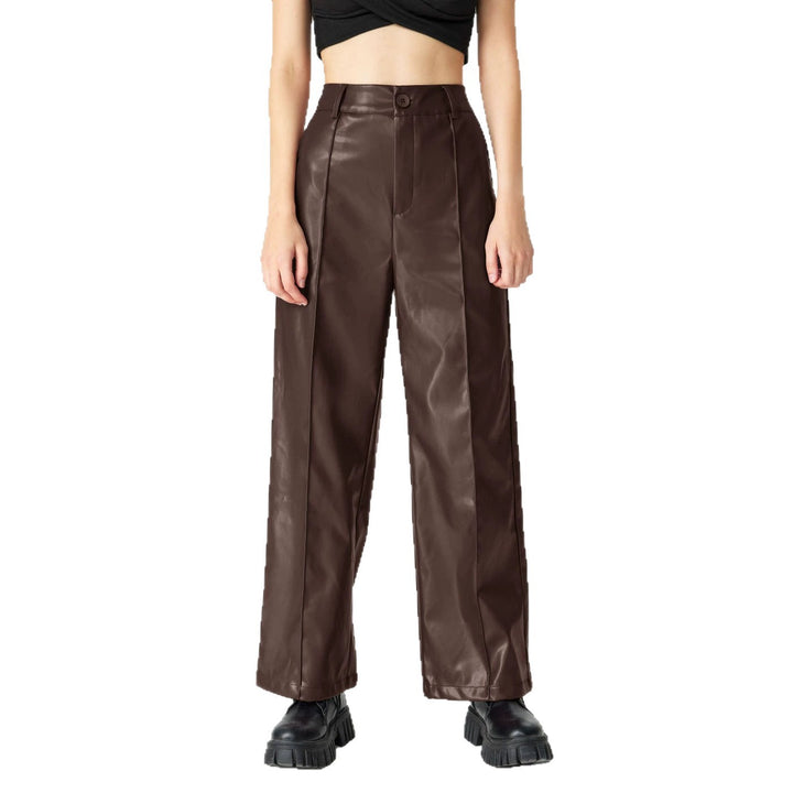 Women's Elegant Faux Leather Pants Mune Fashion