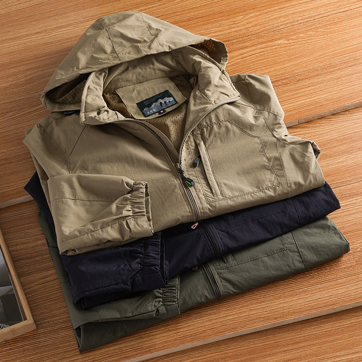 Men's sporty transitional jacket with detachable hood Mune Fashion