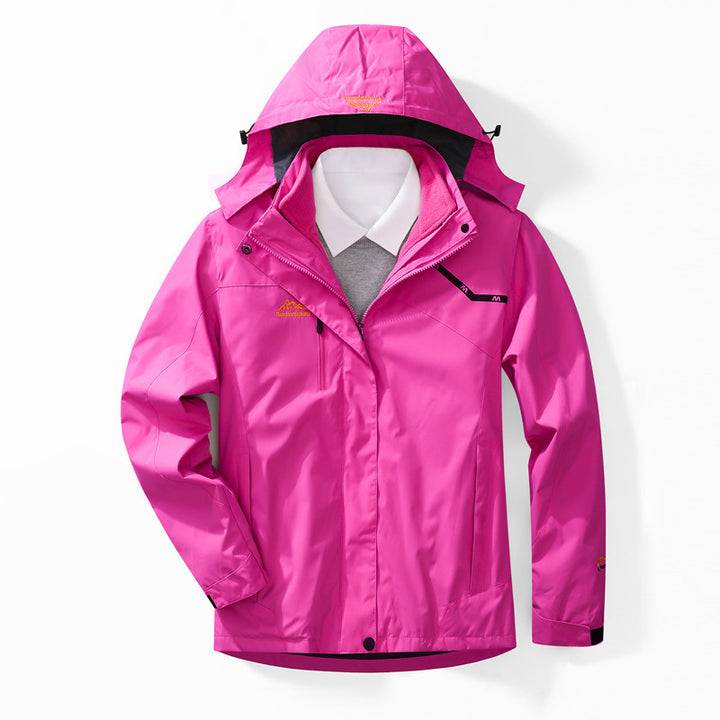 Men's two-layer waterproof outdoor jacket with fleece collar and hood Mune Fashion
