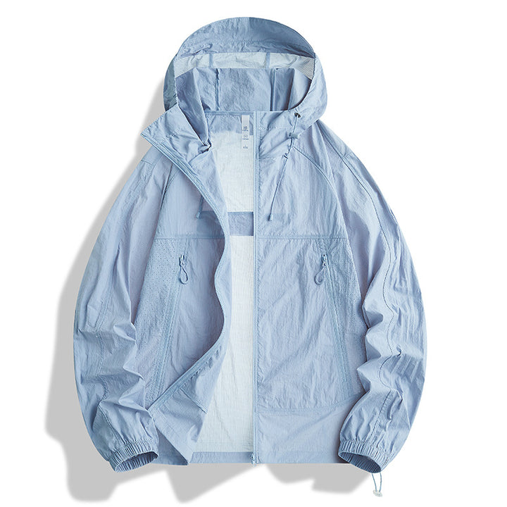Men's Ultralight Hooded Wind Jacket with Pack Function, Mesh Lining & Zipper Pockets Mune Fashion