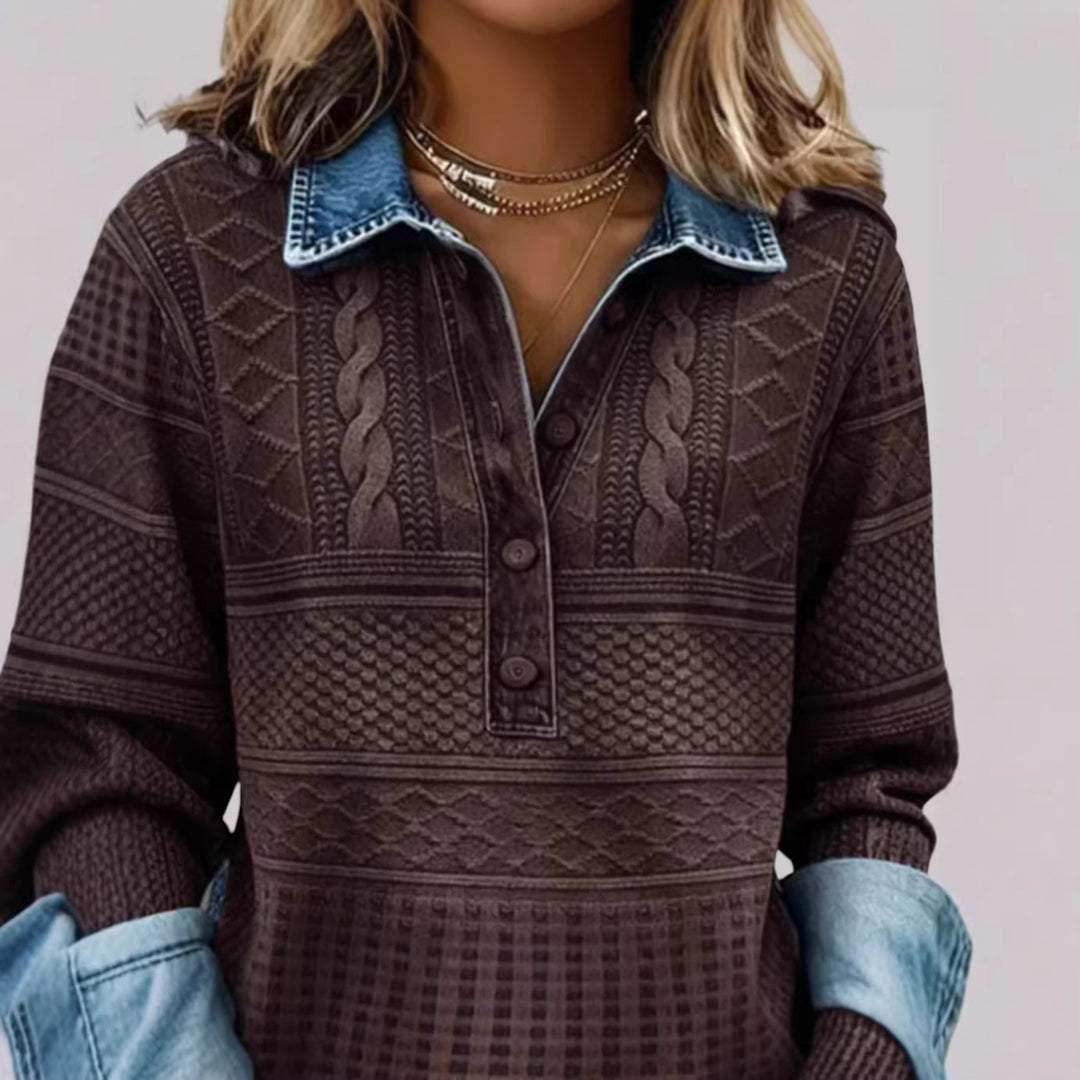 Women's Stylish Sweater with Button Closure