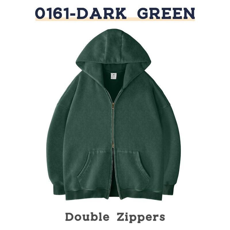 Unisex Oversized Hoodie Jacket with Double Zipper and Kangaroo Pockets Mune Fashion