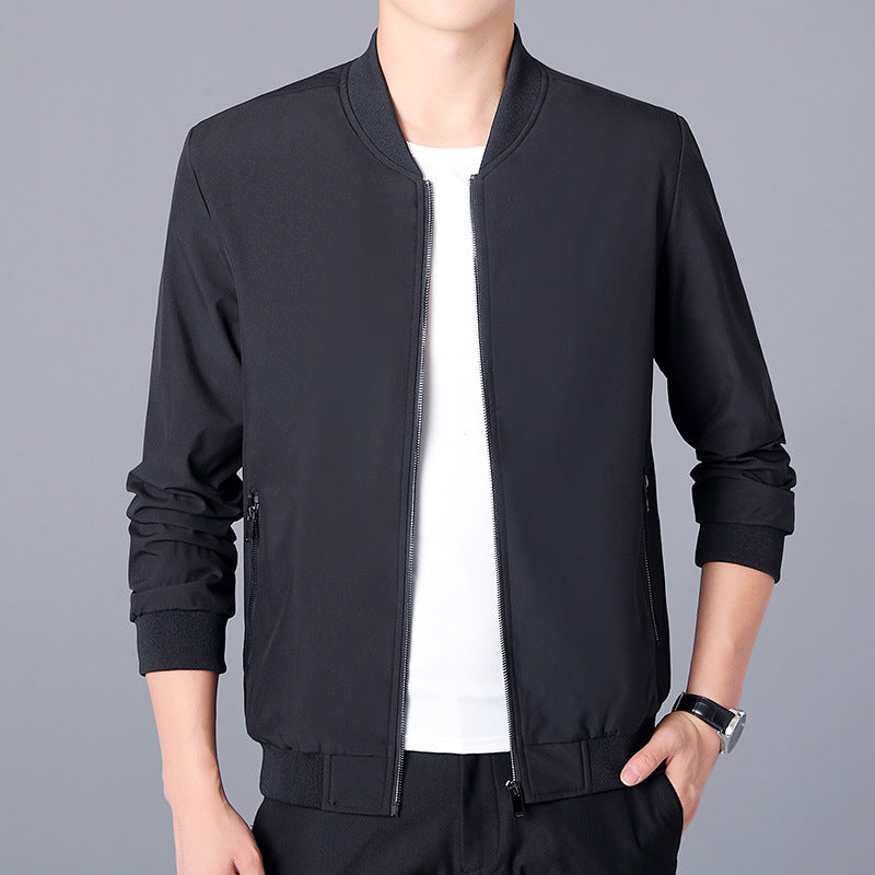 Men's Lightweight Wind and Water-Resistant Bomber Jacket with Ribbed Cuffs Mune Fashion