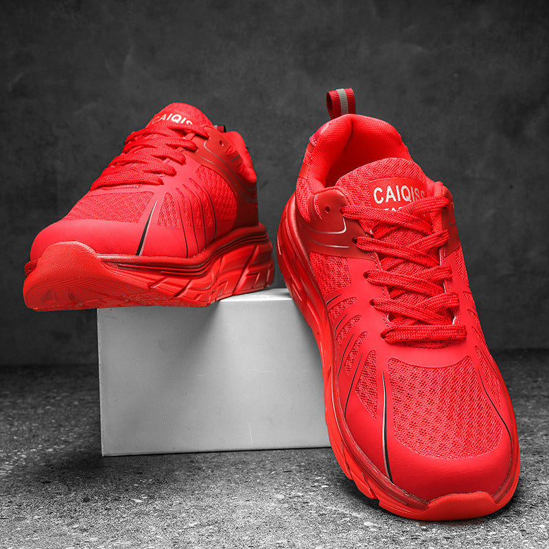 Men's stability running shoes with wedge-shaped energy return sole and seamless mesh upper Mune Fashion