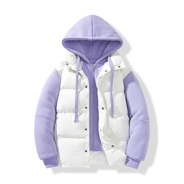 Men's hybrid quilted jacket with integrated hood fleece inner layer Mune Fashion